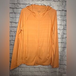 Athleta Pacifica Illume UPF Relaxed Jacket orange Heather Hooded Large Athletic